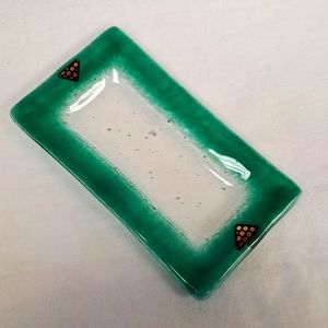 Studio Art glass fused glass tray/trinket dish